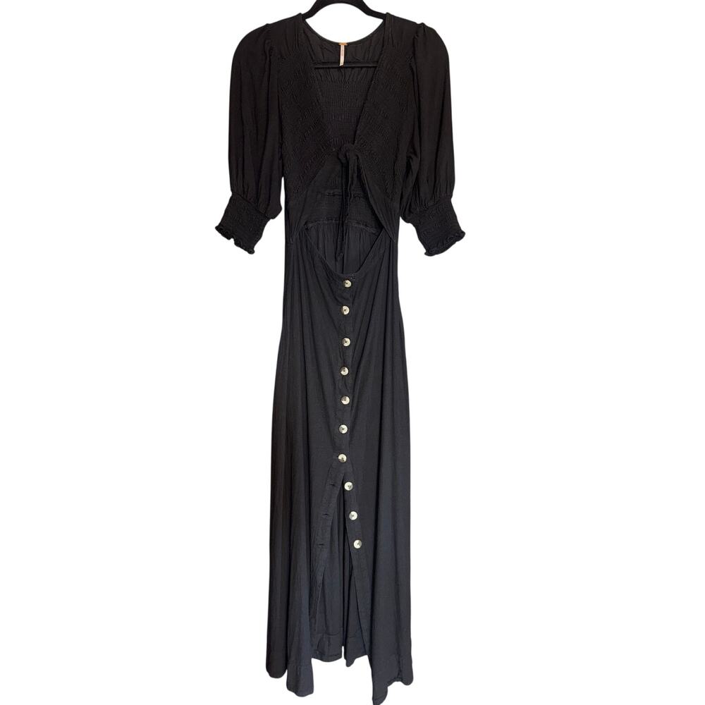 Free People String of Hearts Maxi Dres Black Small - Picture 3 of 10